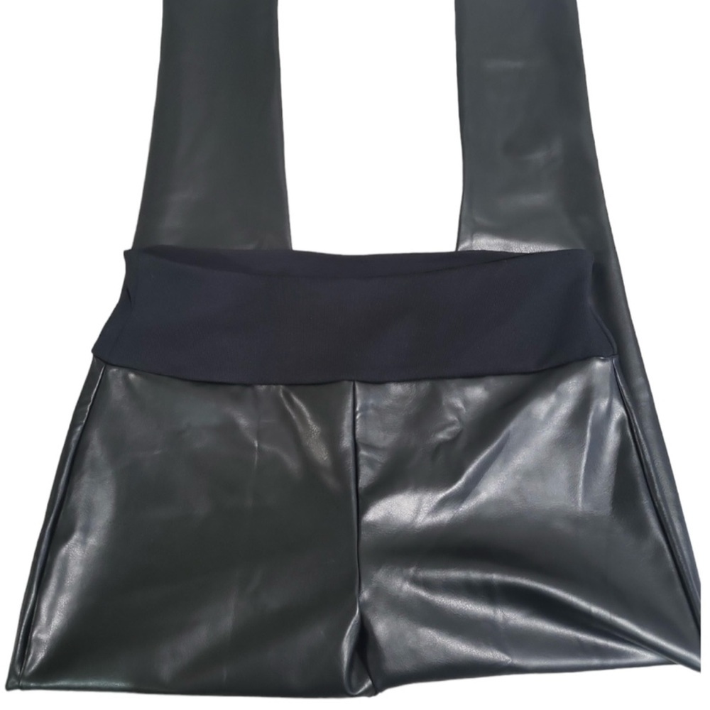 Assets By Spanx Faux Leather Leggings Size 1X. Black 30” Inseam. Elastic Waist - Picture 10 of 15